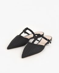 CHARLES & KEITH - Giày đế bệt nữ mũi nhọn Woven T Bar