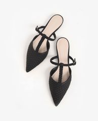 CHARLES & KEITH - Giày đế bệt nữ mũi nhọn Woven T Bar