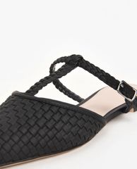 CHARLES & KEITH - Giày đế bệt nữ mũi nhọn Woven T Bar