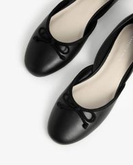 CHARLES & KEITH - Giày búp bê nữ mũi tròn Bow Dorsay