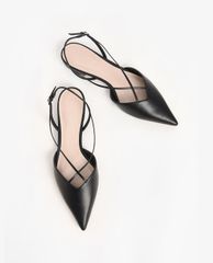 CHARLES & KEITH - Giày đế bệt mũi nhọn dây chéo Strappy Ballerina