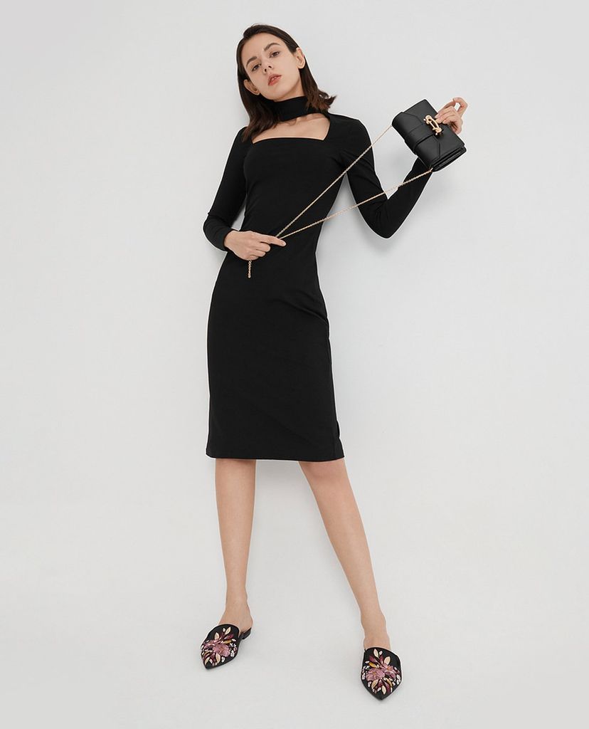 CHARLES & KEITH - Giày mules nữ mũi nhọn thêu hoa thời trang