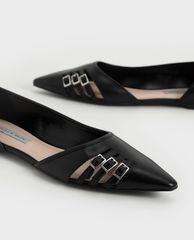 CHARLES & KEITH - Giày búp bê nữ mũi nhọn Half D'Orsay Cut Out