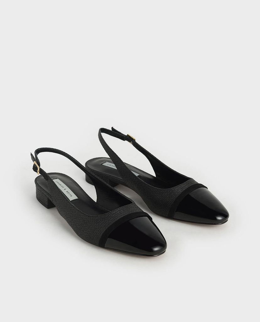 CHARLES & KEITH - Giày đế bệt nữ mũi tròn Slingback Ballerinas