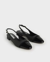 CHARLES & KEITH - Giày đế bệt nữ mũi tròn Slingback Ballerinas