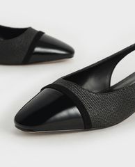 CHARLES & KEITH - Giày đế bệt nữ mũi tròn Slingback Ballerinas