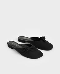 CHARLES & KEITH - Giày mules nữ mũi tròn Knotted Fabric