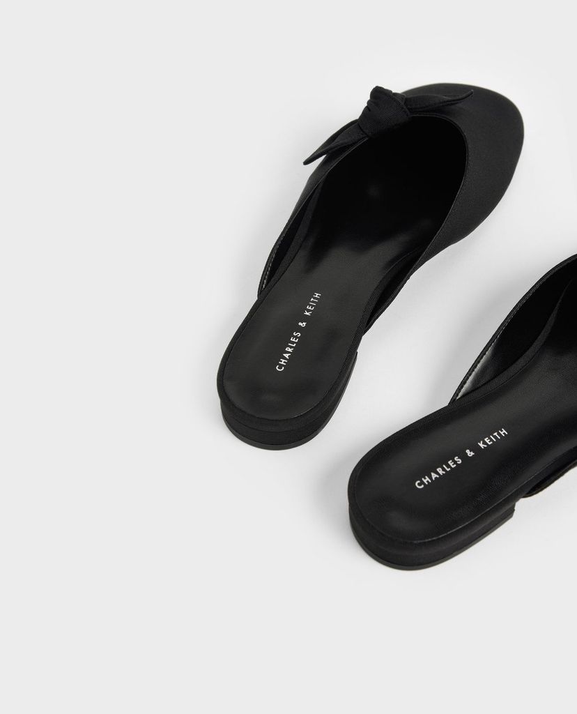 CHARLES & KEITH - Giày mules nữ mũi tròn Knotted Fabric