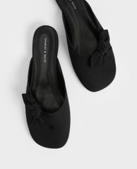 CHARLES & KEITH - Giày mules nữ mũi tròn Knotted Fabric