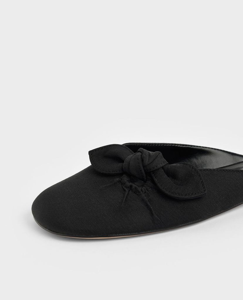 CHARLES & KEITH - Giày mules nữ mũi tròn Knotted Fabric