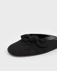 CHARLES & KEITH - Giày mules nữ mũi tròn Knotted Fabric