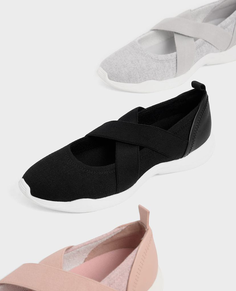 CHARLES & KEITH - Giày sneaker nữ quai chéo Criss Cross Slip On