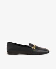 CHARLES & KEITH - Giày lười nữ mũi vuông Metallic Accent