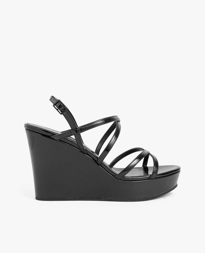 CHARLES & KEITH - Giày đế xuồng dây mảnh Patent Strappy Platform