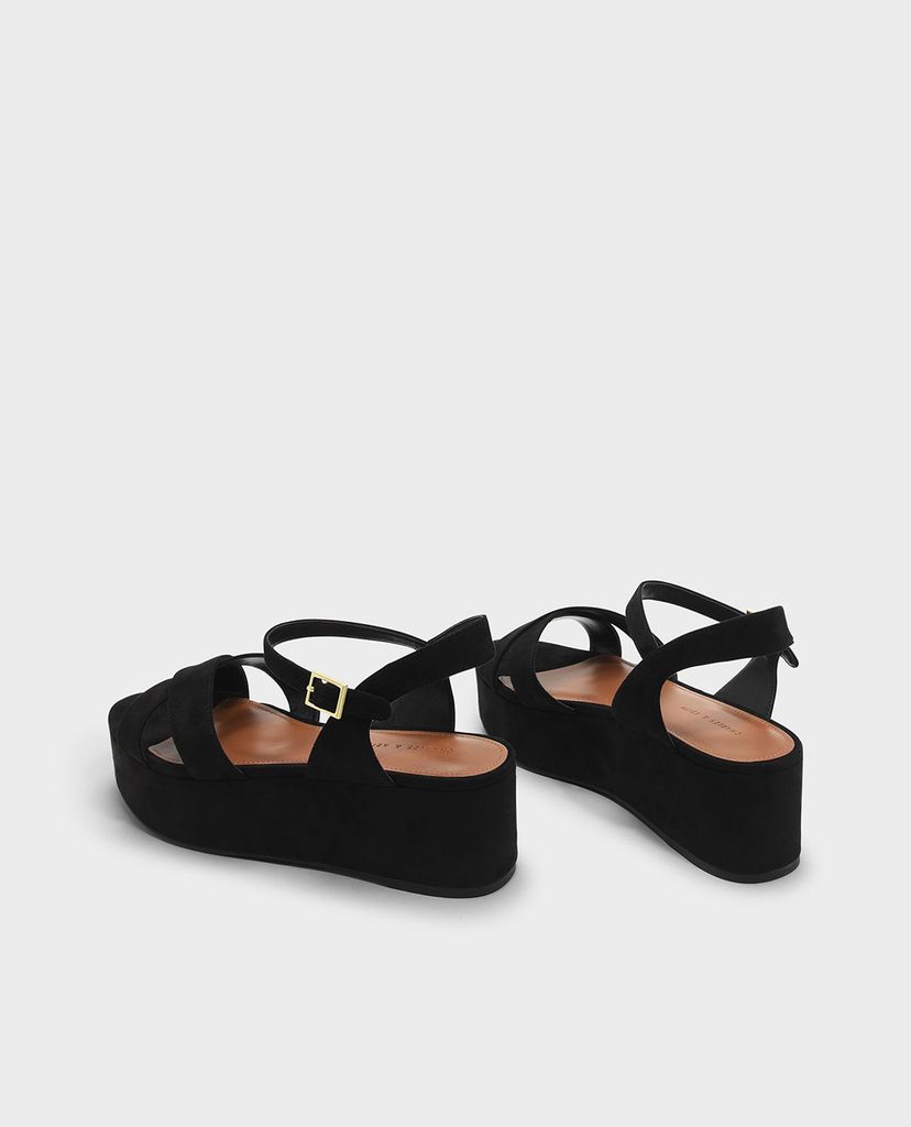 CHARLES & KEITH - Giày đế xuồng hở mũi Crossband Flatforms