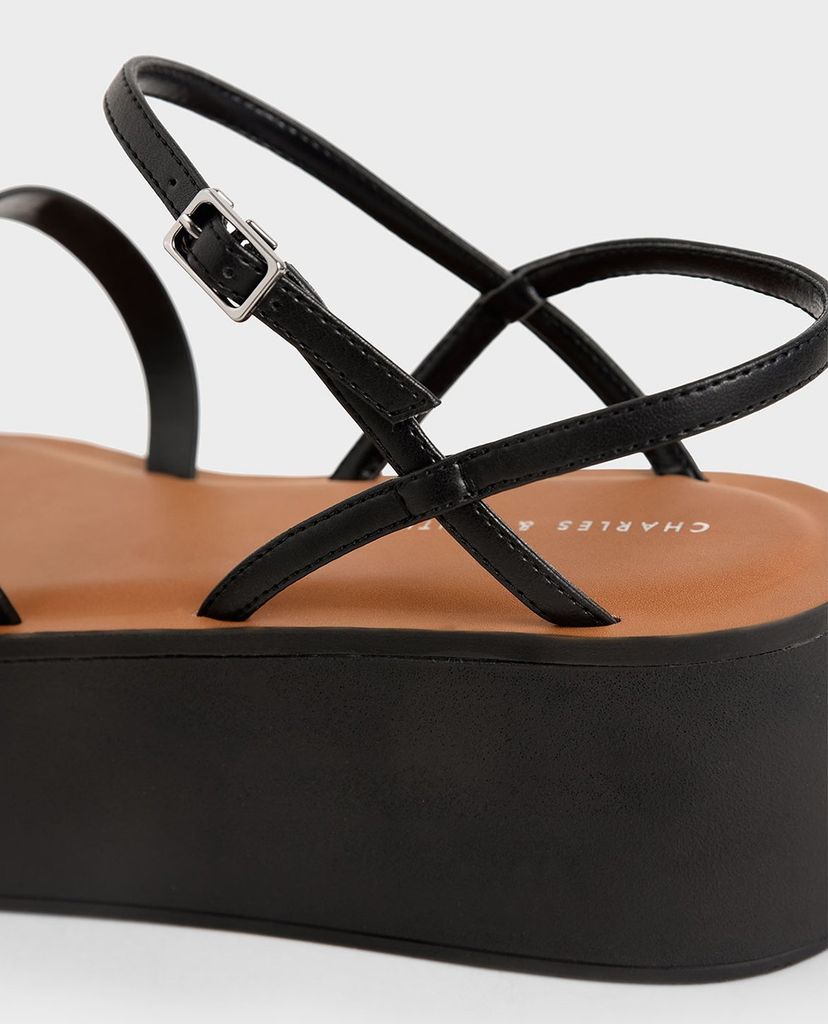 CHARLES & KEITH - Giày đế xuồng dây mảnh Strappy Flatform