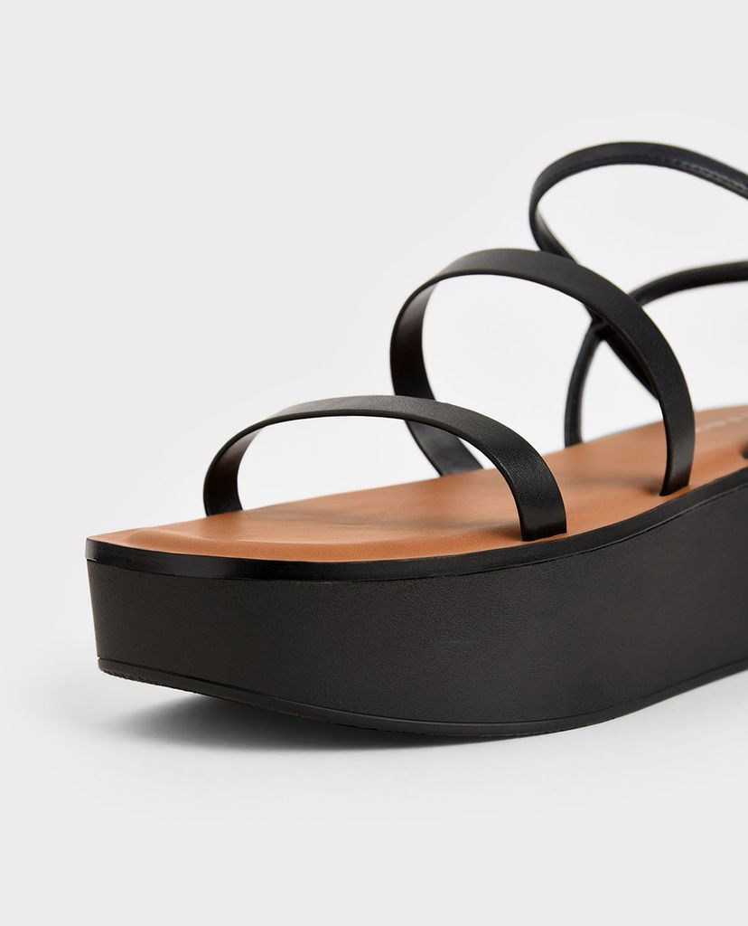 CHARLES & KEITH - Giày đế xuồng dây mảnh Strappy Flatform