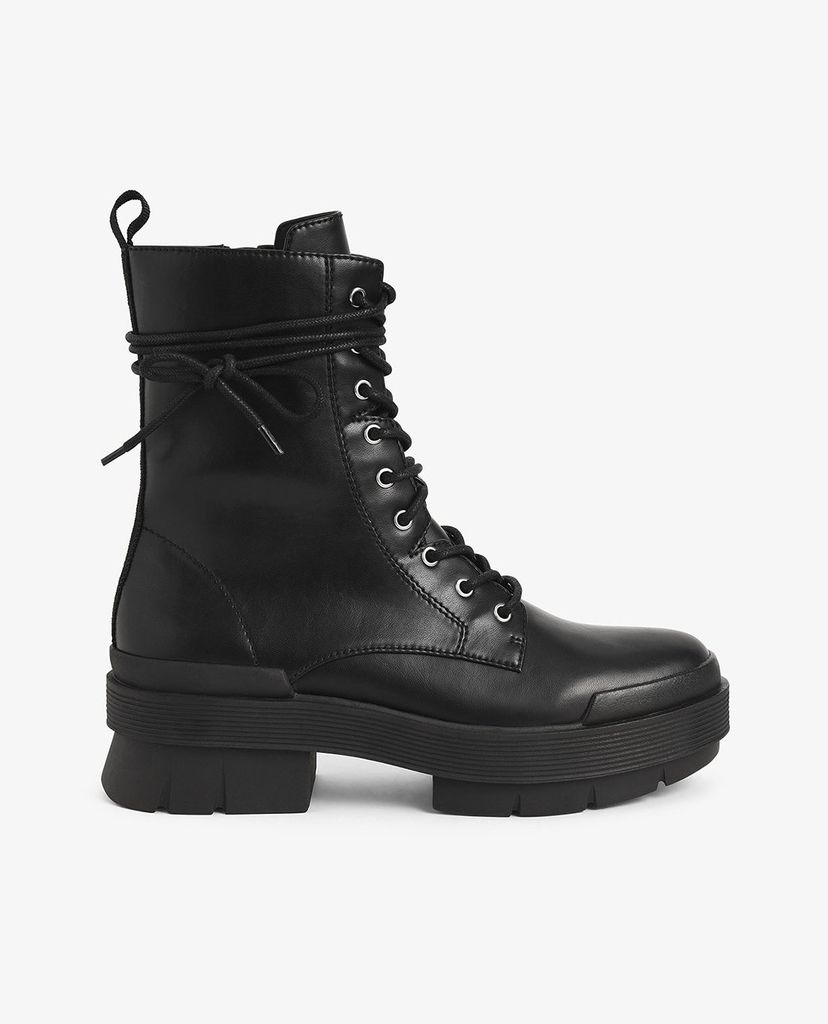 CHARLES & KEITH - Giày boots nữ thắt dây Combat Boots