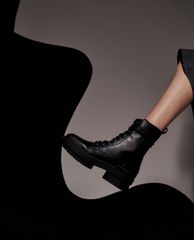 CHARLES & KEITH - Giày boots nữ thắt dây Combat Boots