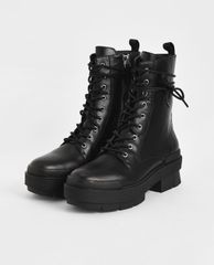 CHARLES & KEITH - Giày boots nữ thắt dây Combat Boots