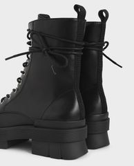CHARLES & KEITH - Giày boots nữ thắt dây Combat Boots