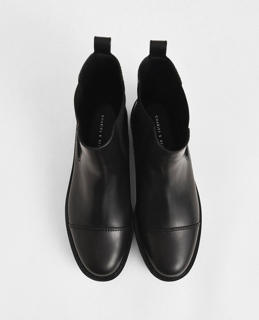 CHARLES & KEITH - Giày boots nữ đế dày Chunky Sole Chelsea