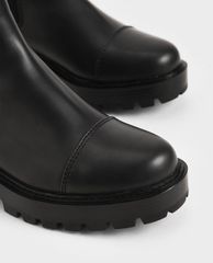 CHARLES & KEITH - Giày boots nữ đế dày Chunky Sole Chelsea