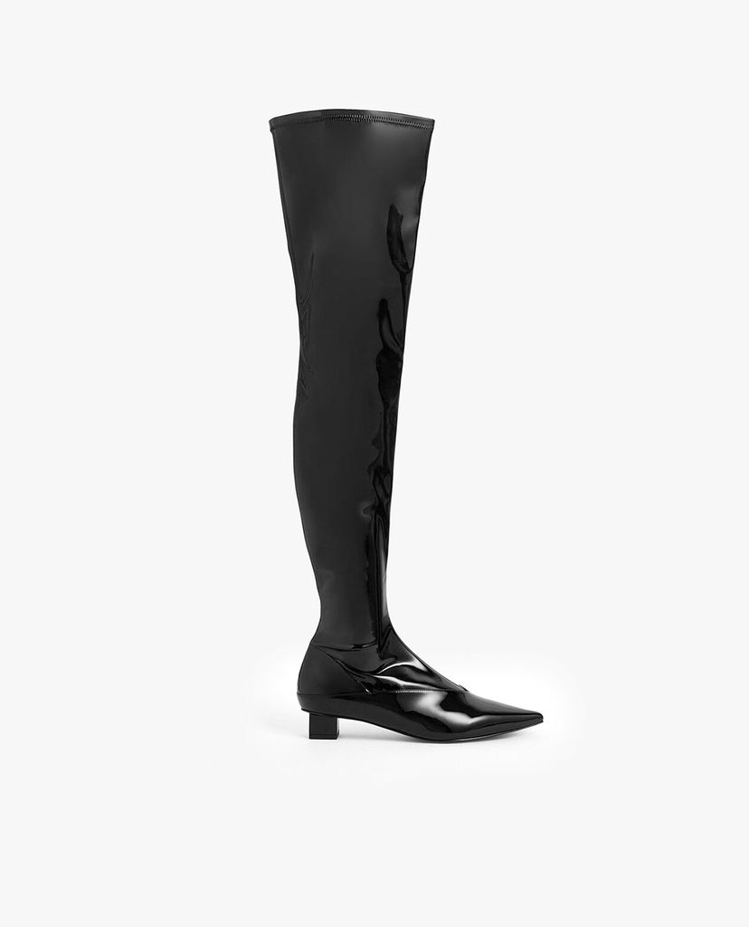CHARLES & KEITH - Giày boots nữ mũi nhọn Thigh High Patent