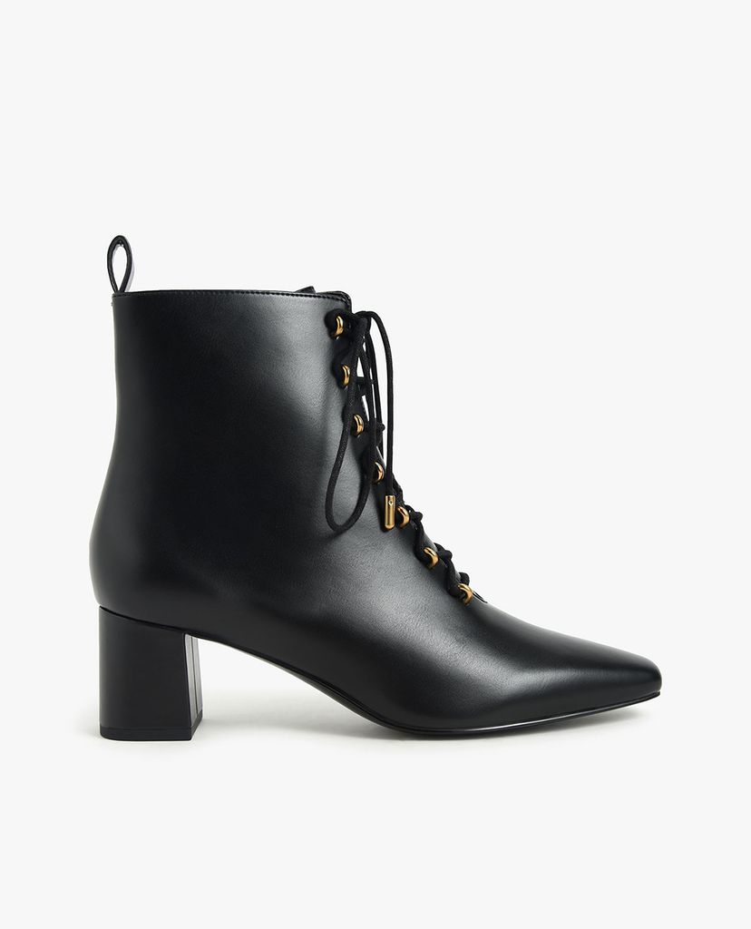CHARLES & KEITH - Giày boots nữ Metallic Lace Up Ankle
