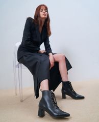 CHARLES & KEITH - Giày boots nữ Metallic Lace Up Ankle