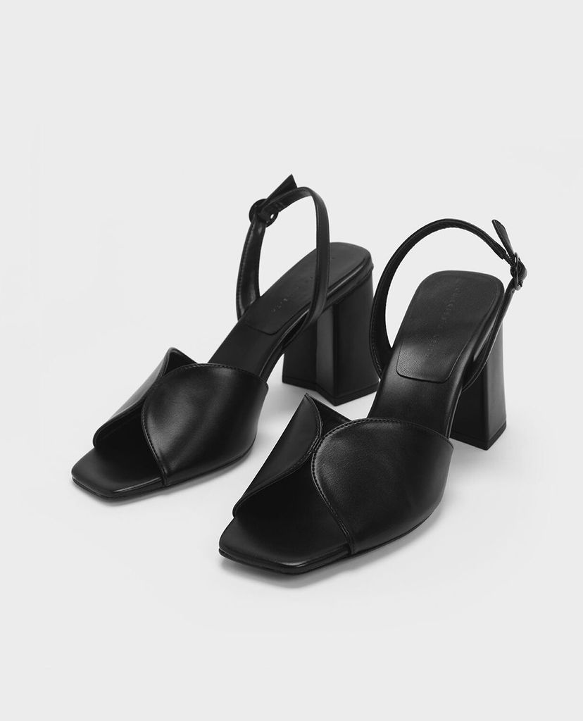CHARLES & KEITH - Giày sandal Open Toe Slingback Block Heel