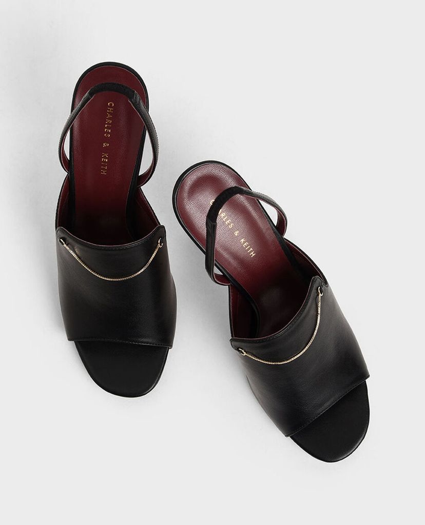 CHARLES & KEITH - Giày cao gót hở mũi Chain Link