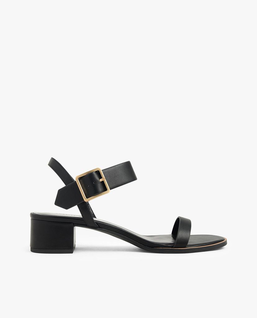 CHARLES & KEITH - Giày sandal cao gót quai ngang Frame Buckle Block