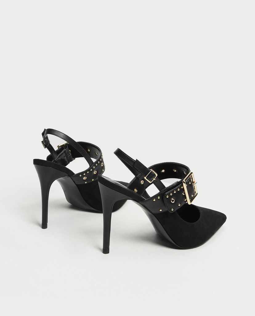 CHARLES & KEITH - Giày cao gót mũi nhọn đính hạt Studded