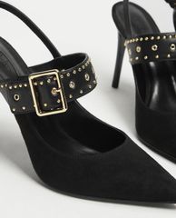 CHARLES & KEITH - Giày cao gót mũi nhọn đính hạt Studded