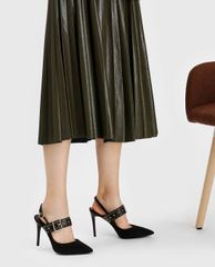 CHARLES & KEITH - Giày cao gót mũi nhọn đính hạt Studded