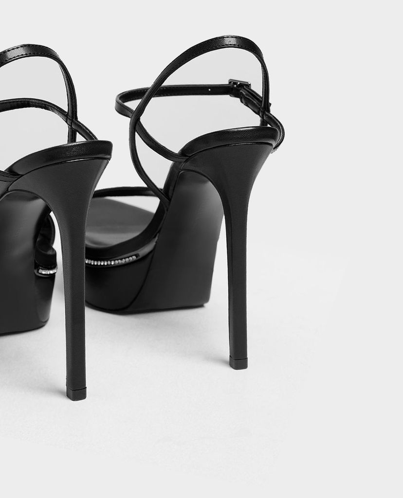 CHARLES & KEITH - Giày cao gót quai ngang Gem Encrusted