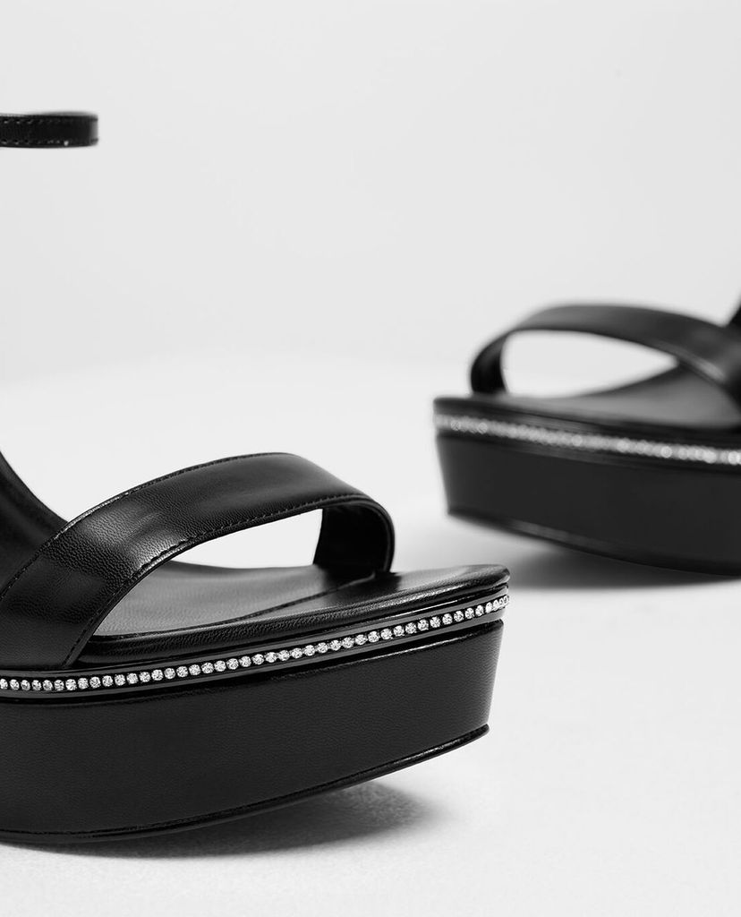 CHARLES & KEITH - Giày cao gót quai ngang Gem Encrusted