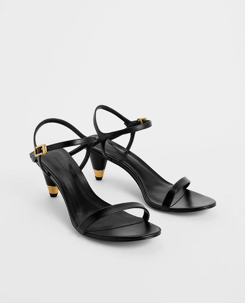 CHARLES & KEITH - Giày sandal Gold Accent Cone