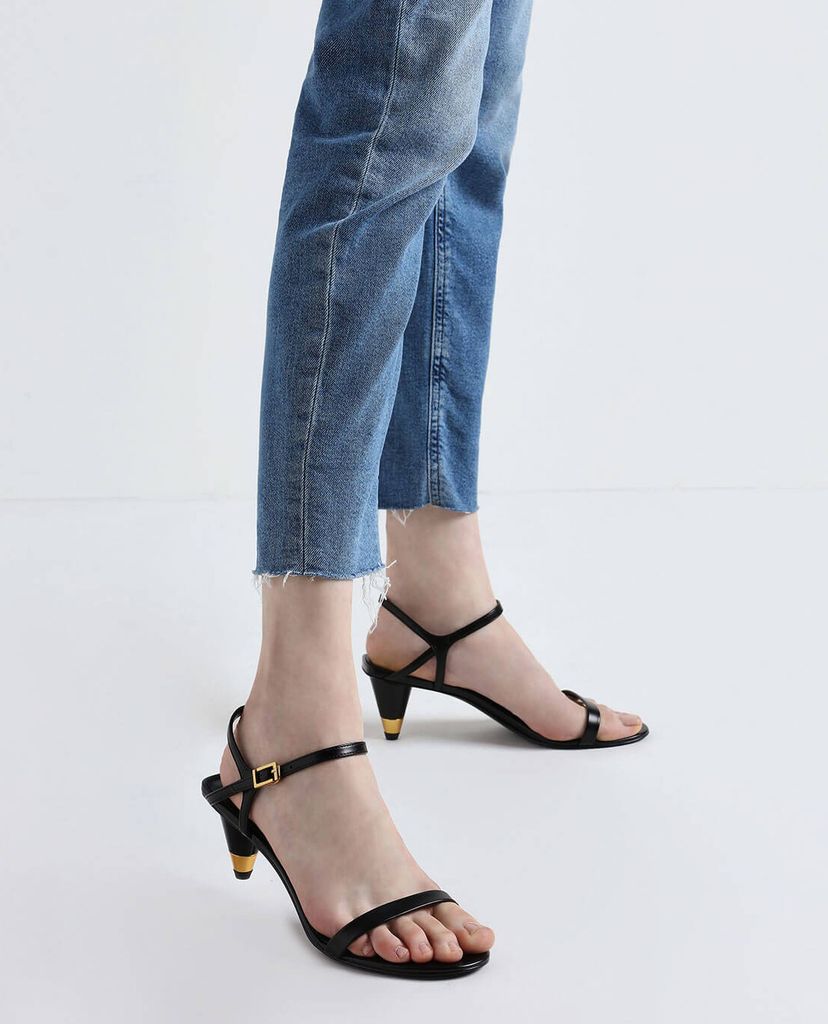 CHARLES & KEITH - Giày sandal Gold Accent Cone