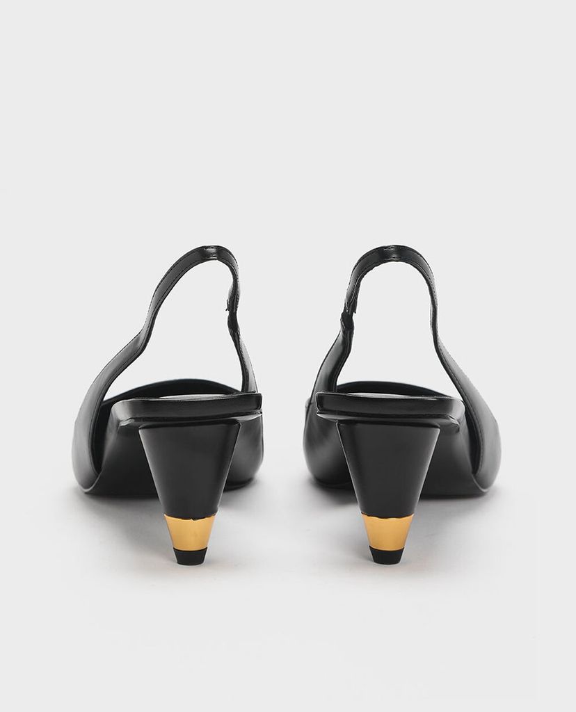 CHARLES & KEITH - Giày cao gót Gold Accent Cone