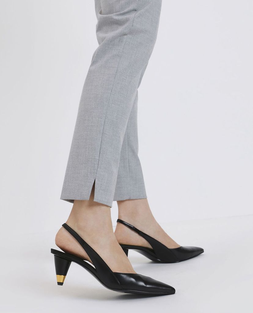 CHARLES & KEITH - Giày cao gót Gold Accent Cone