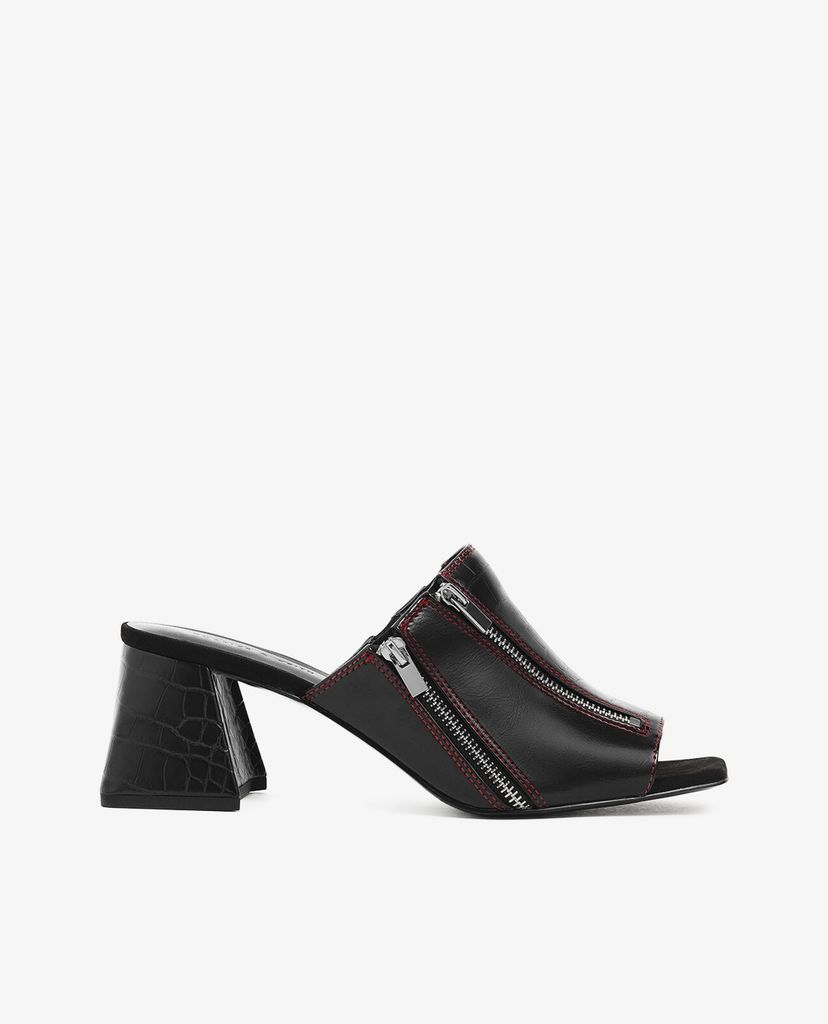 CHARLES & KEITH - Giày sandal Textured Multicolour Zip Detail Slide Sandals
