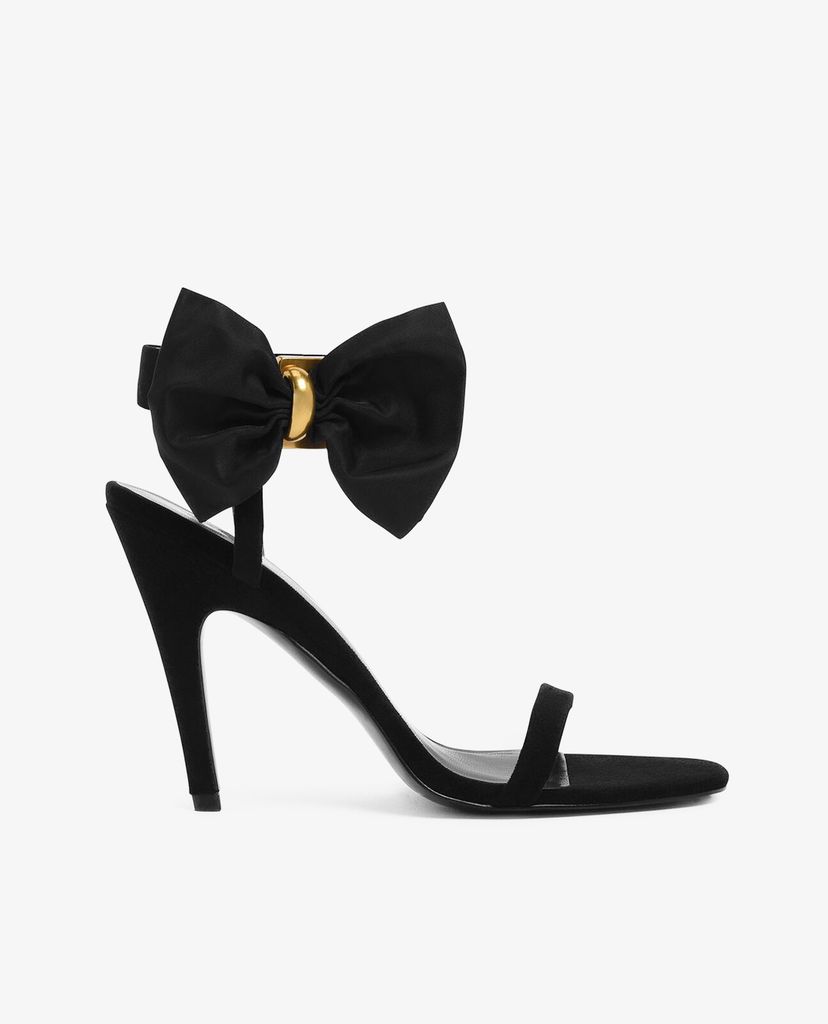 CHARLES & KEITH - Giày cao gót hở mũi phối nơ Oversized Bow