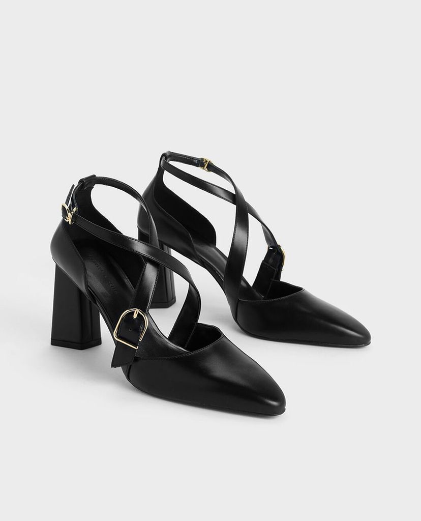 CHARLES & KEITH - Giày cao gót quai chéo Buckle Detail Criss Cross