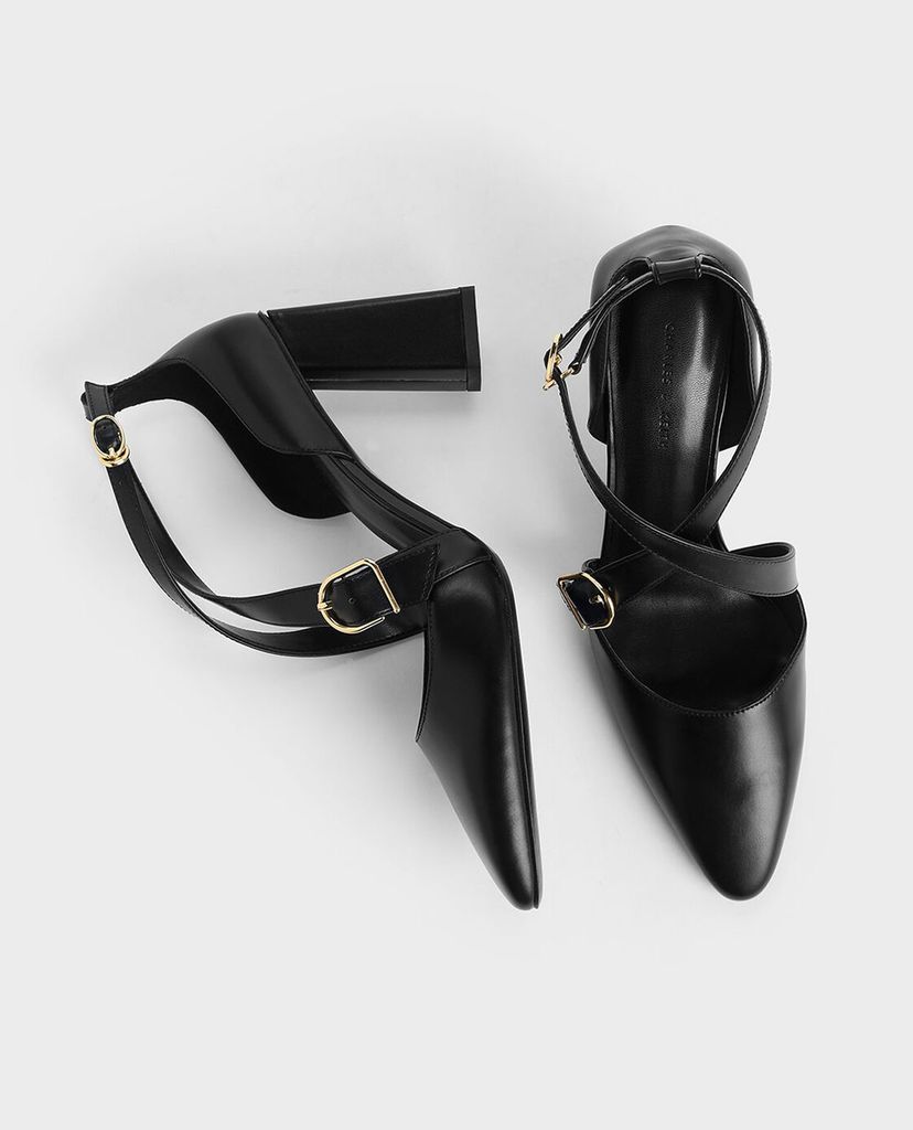 CHARLES & KEITH - Giày cao gót quai chéo Buckle Detail Criss Cross