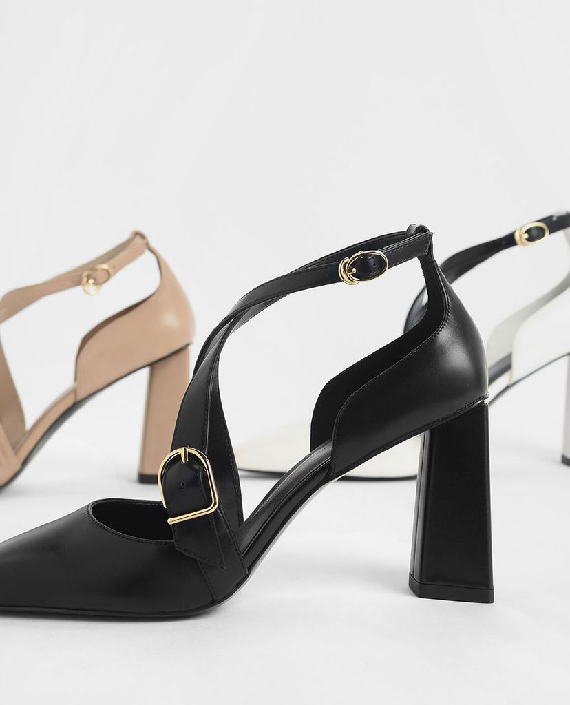 CHARLES & KEITH - Giày cao gót quai chéo Buckle Detail Criss Cross