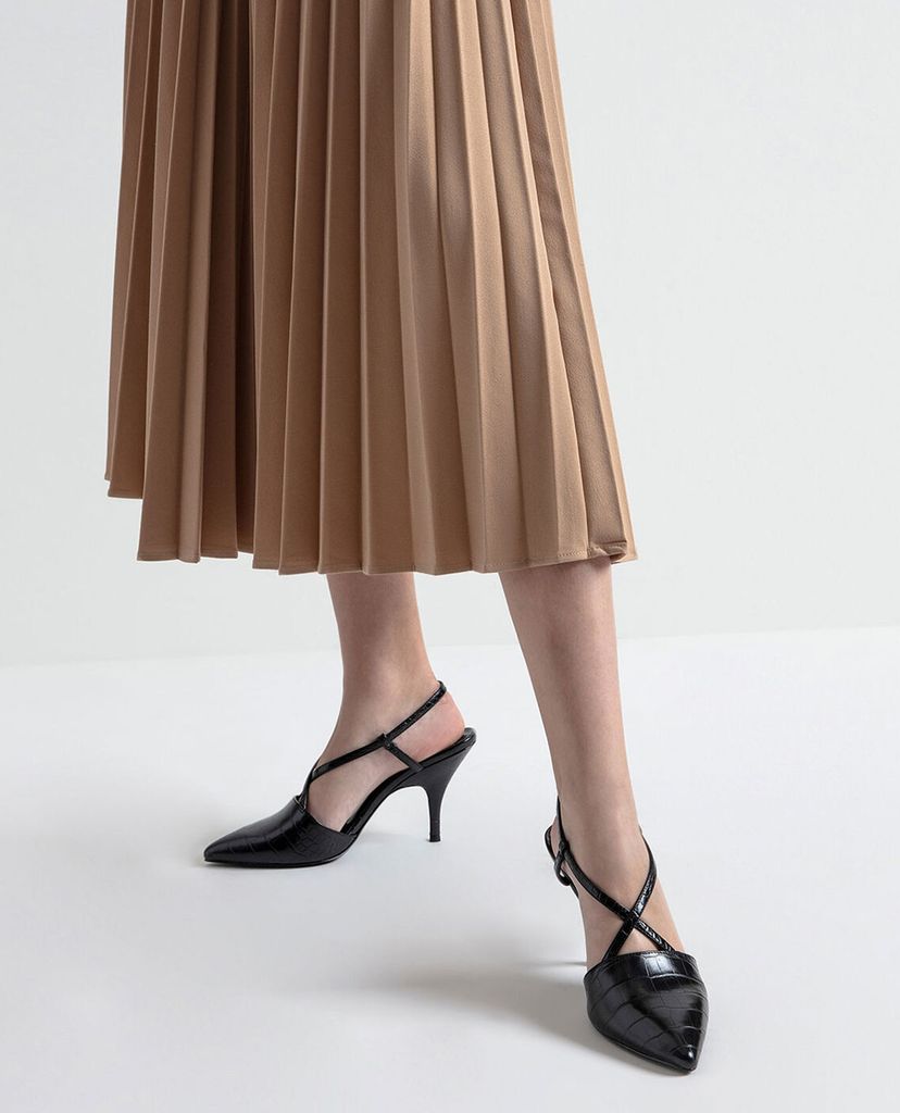 CHARLES & KEITH - Giày cao gót mũi nhọn Criss Cross Strappy