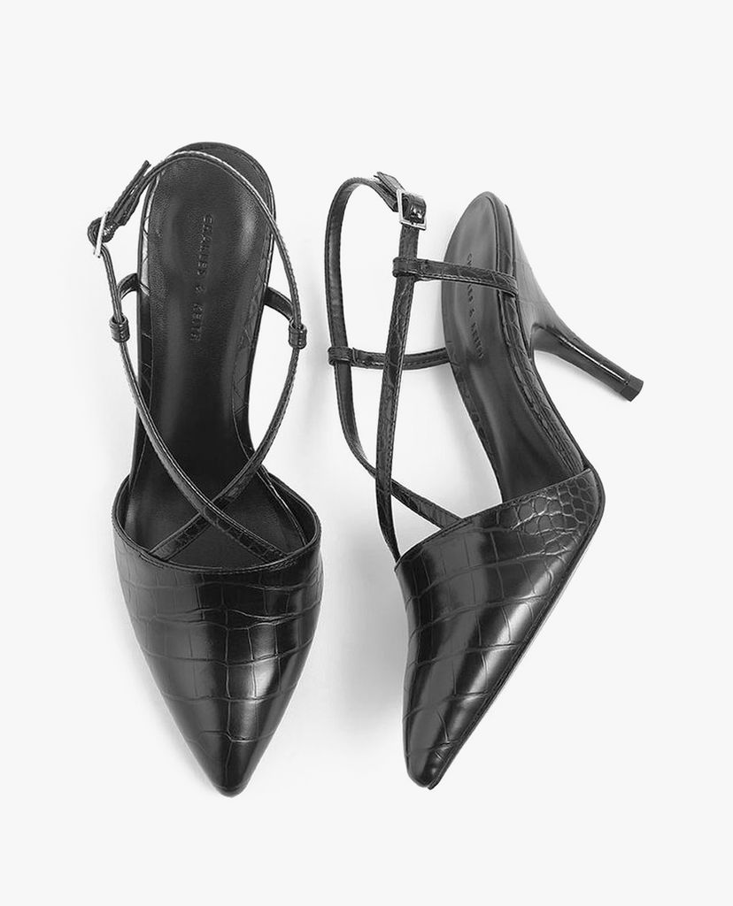 CHARLES & KEITH - Giày cao gót mũi nhọn Criss Cross Strappy