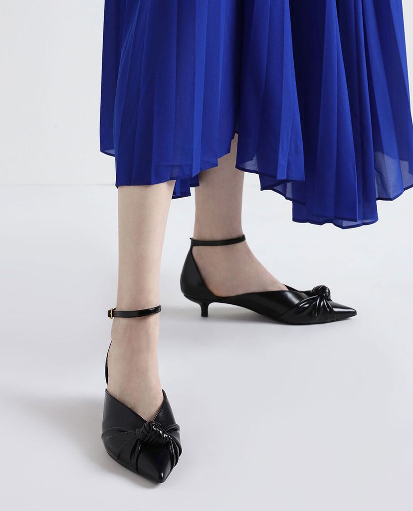 CHARLES & KEITH - Giày cao gót Knotted Kitten Heel Pumps